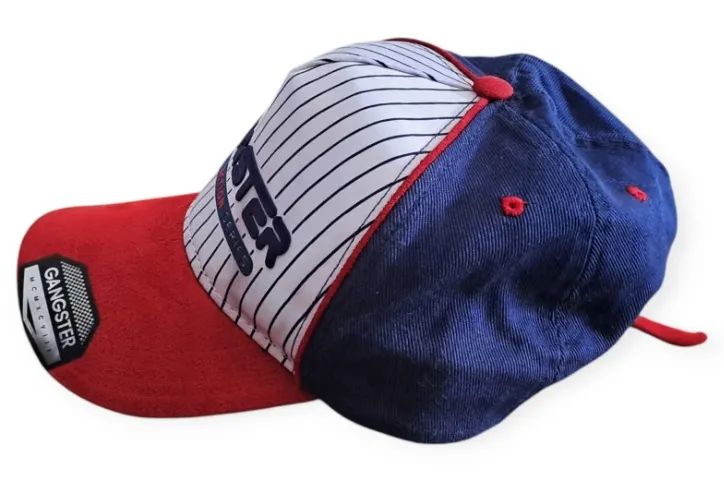 Boné Gangster (Azul, Branco e Vermelho) - Tamanho Único - Foto 4