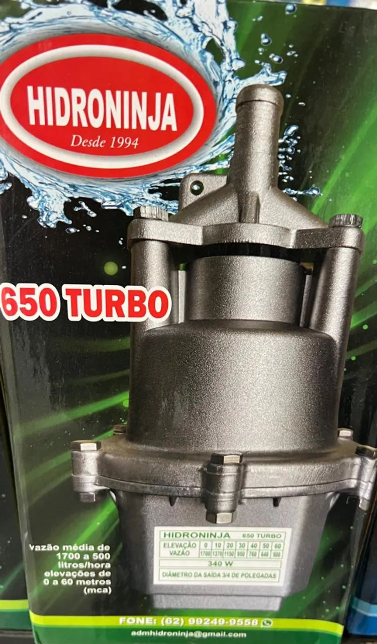 Bomba P/ Agua 650 Turbo 3/4'' 220v Hidroninja 