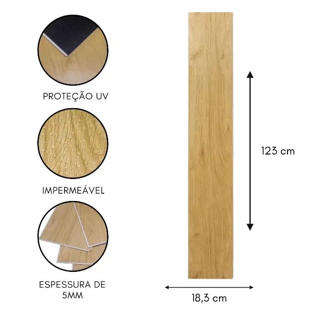 Piso Vinílico Click NA CAIXA - Foto 4