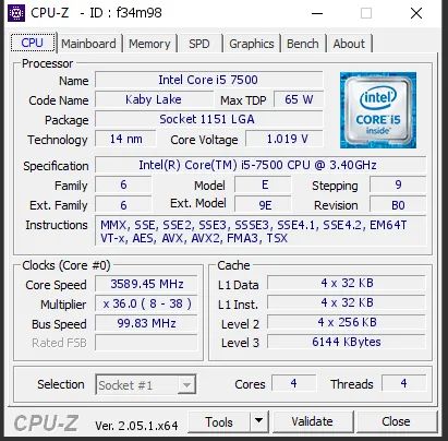 PROCESSADOR INTEL I5 7500 3.4GHZ 6MB LGA1151 7G OEM - Foto 2