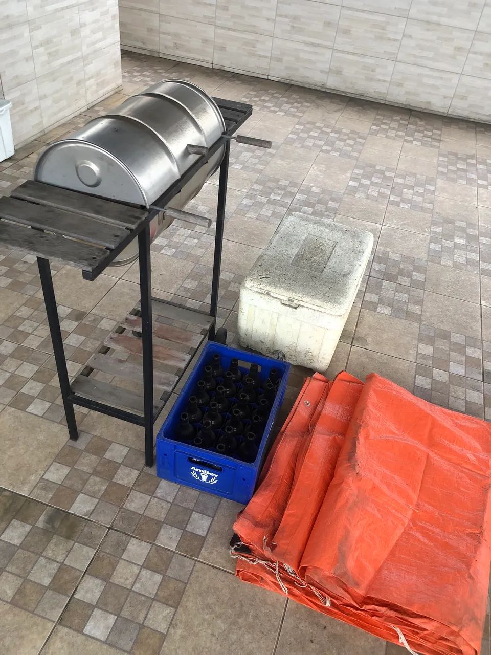 Churrasqueira lona isopor caixa de cerveja 64315478133505121