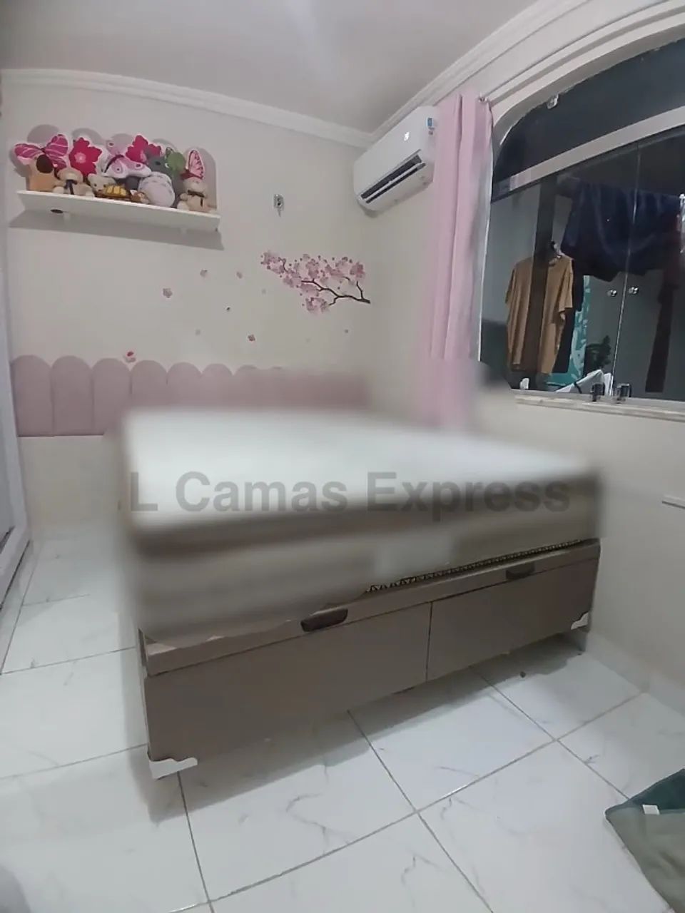 Base de Cama Baú Casal Bipartido Bege Escuro - Foto 2
