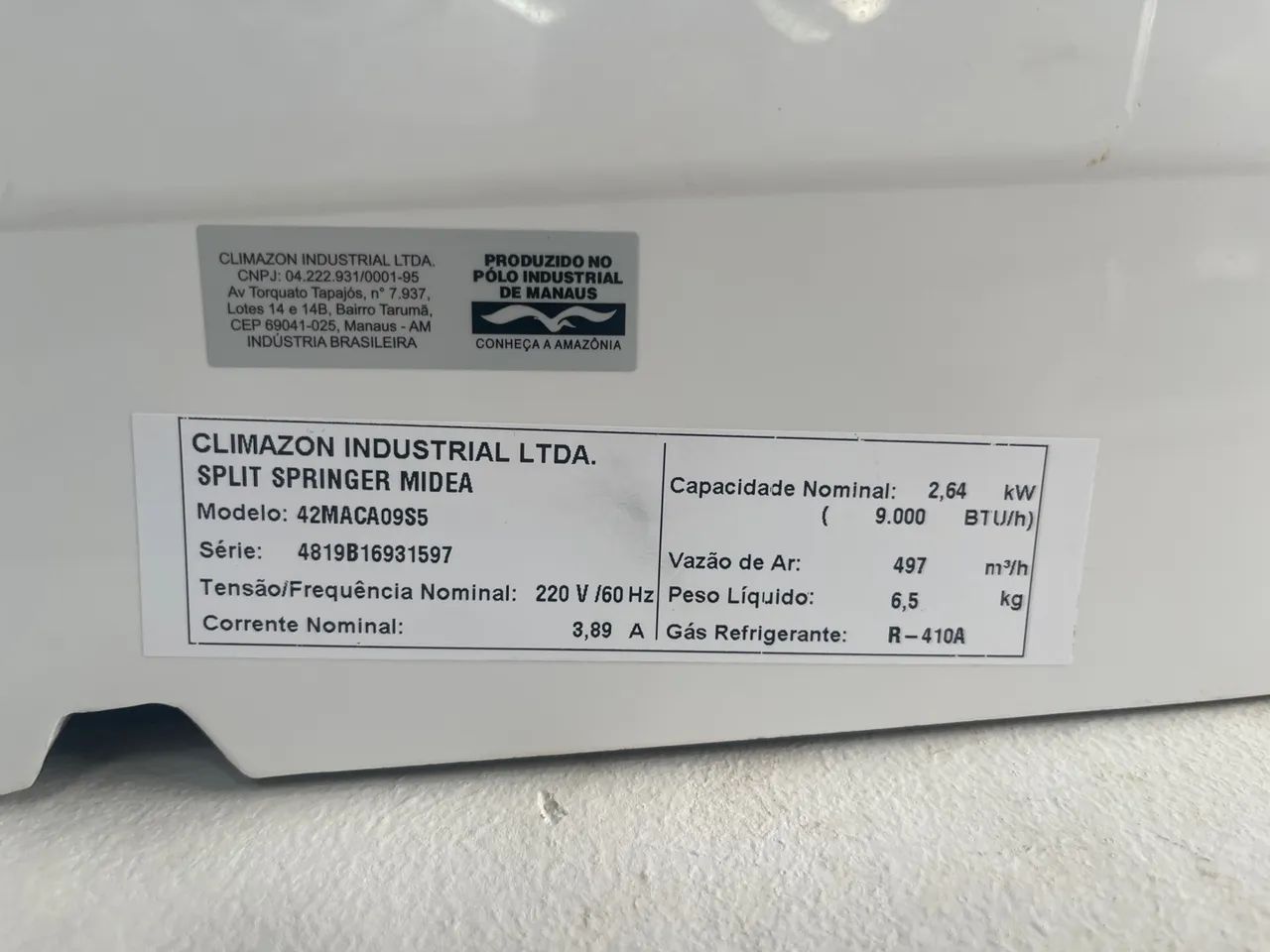 Ar Condicionado Springer Midea Split 9000 BTUs - Foto 4