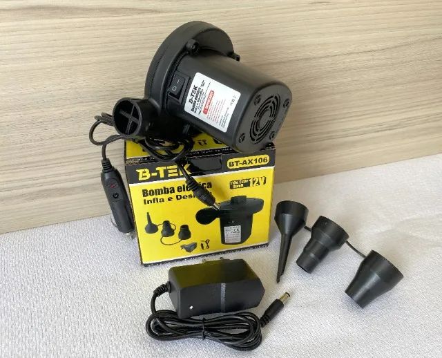 Bomba de Ar Elétrica 12V Infla e Desinfla para Boia, Colchão etc. Bivolt (BT-AX106) - Foto 5