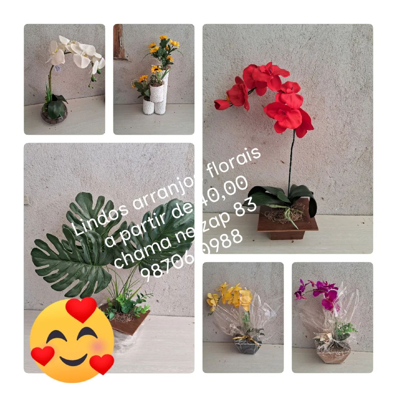 Arranjos artesanais artificiais.