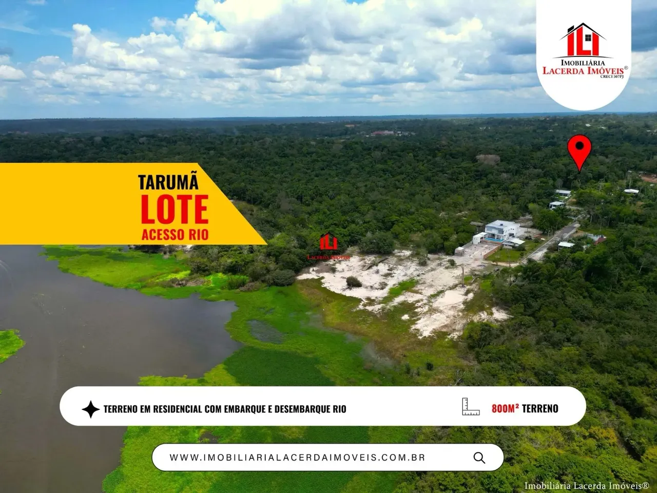 Residencial Recanto do Tarumã Lote com 20x40= 800m² no Tarumã Açu com acesso ao rio;