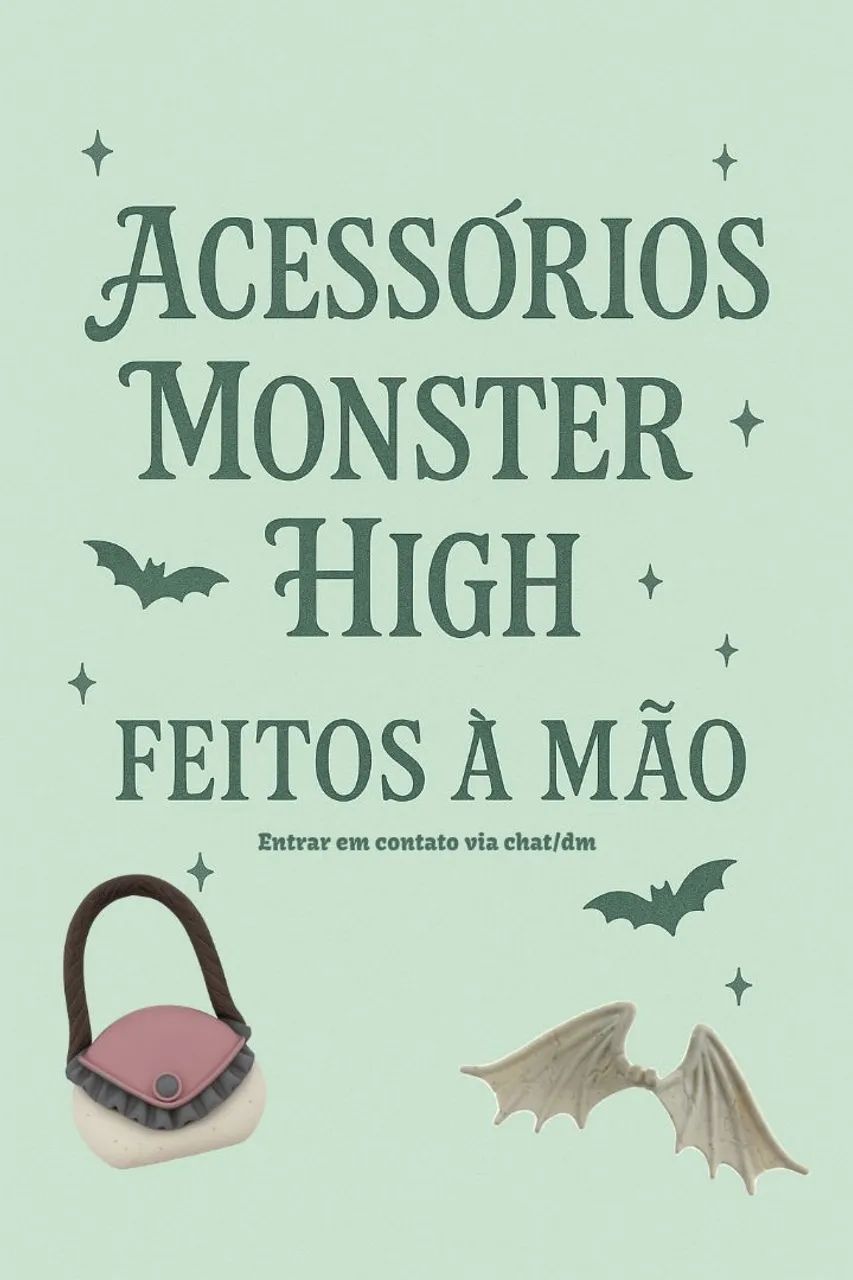Acessórios Monster High Feitos à Mão em Biscuit 