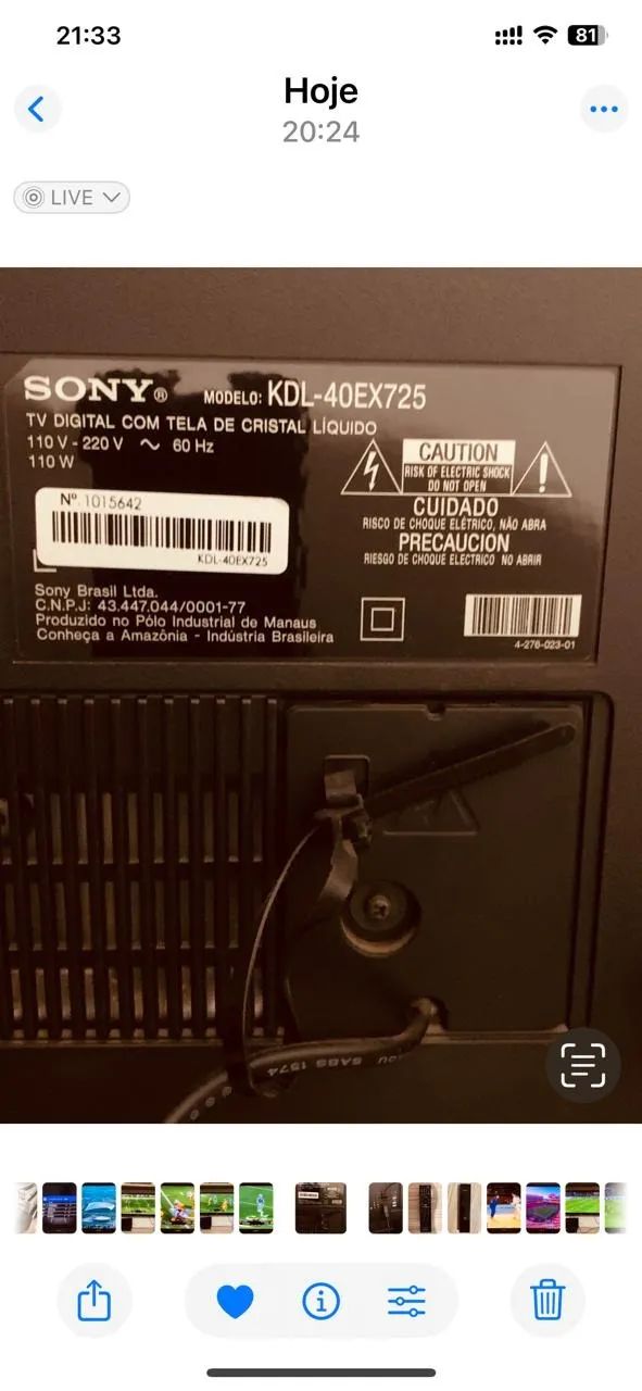 TV SONY KDL-40EX725. - Foto 5