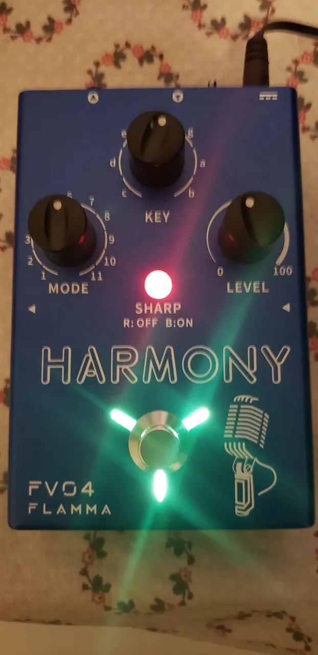 Pedal Flamma Fv04 Vocal Harmonizer Azul - Instrumentos musicais