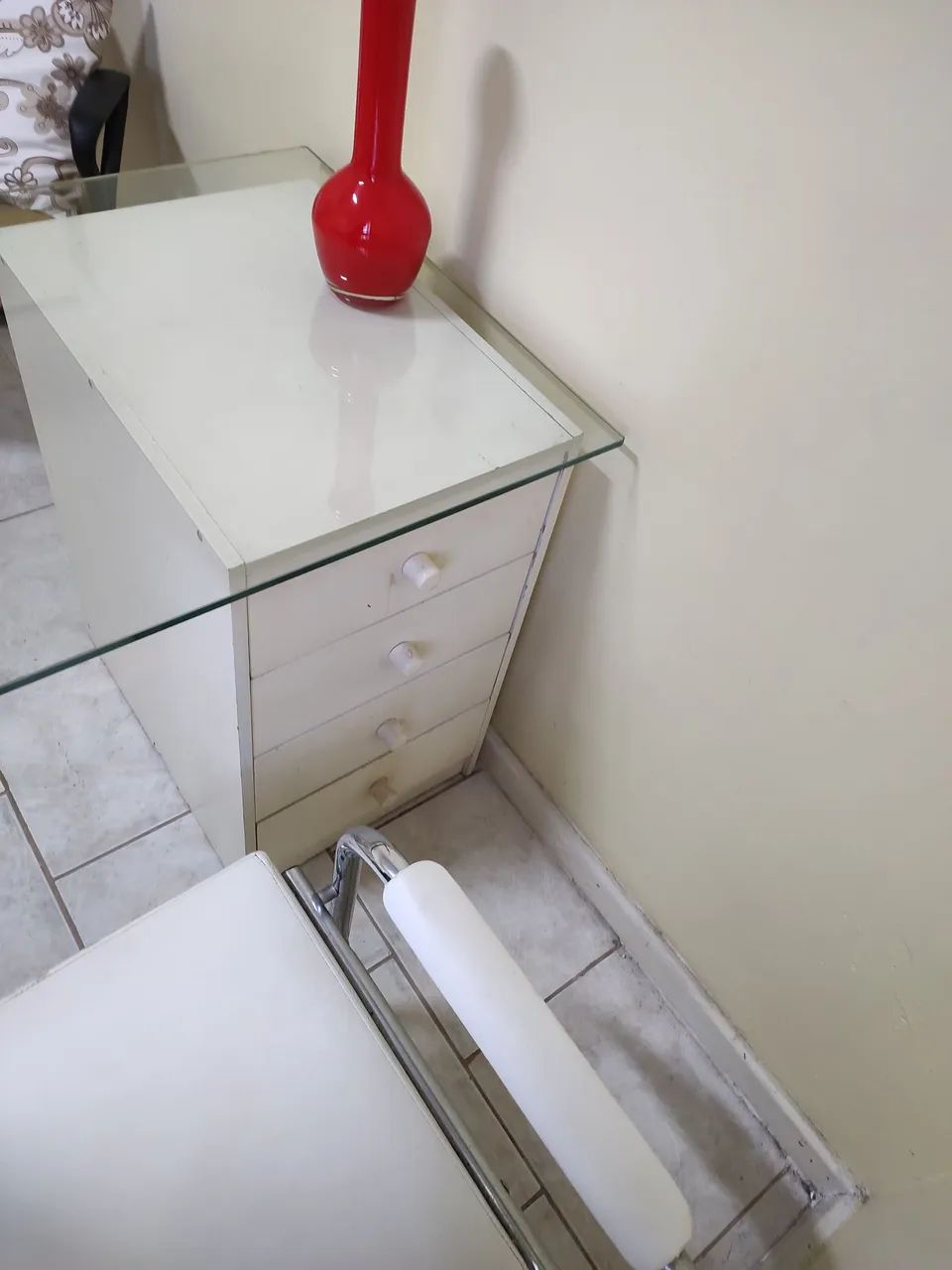 Mesa de Vidro e Aço Inox branco - Foto 3