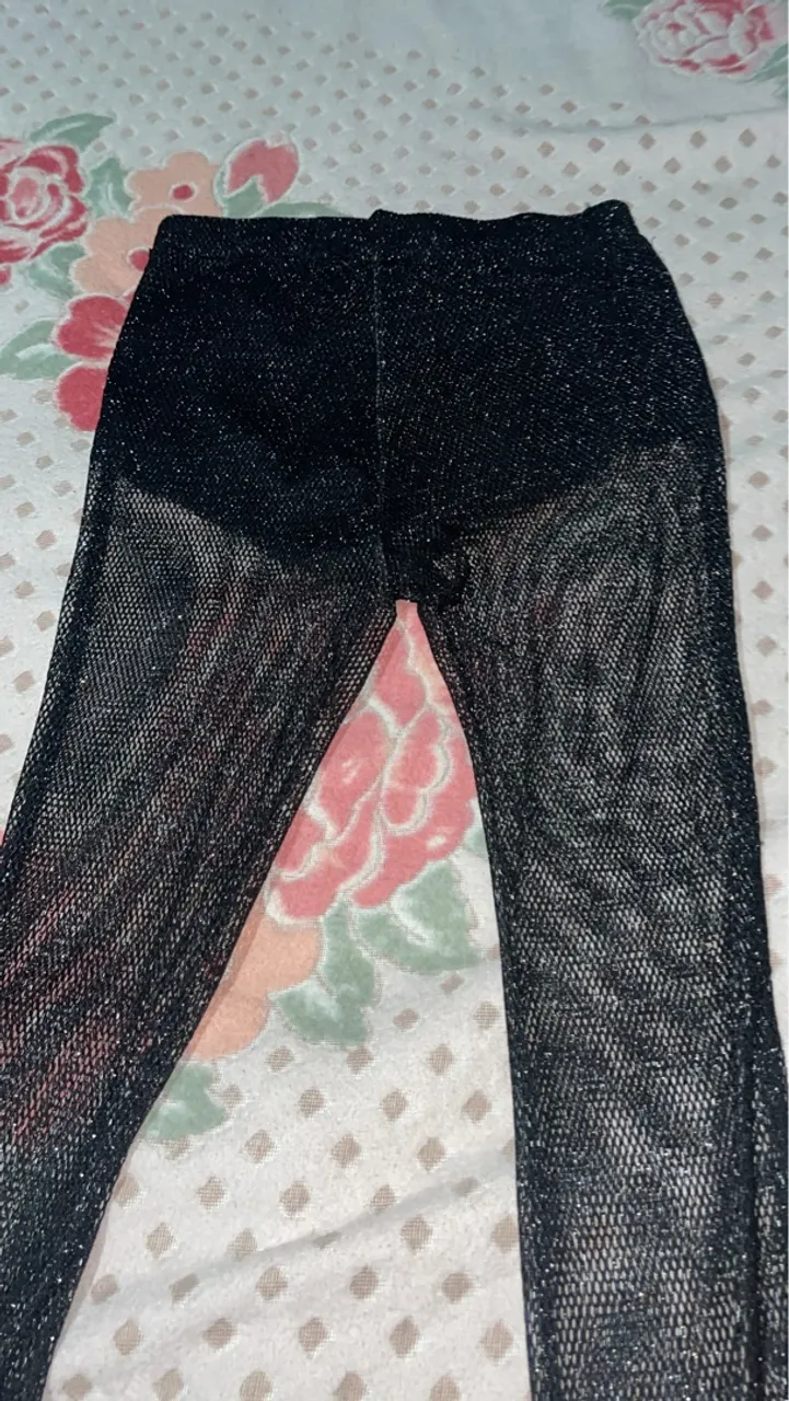 Calça de Malha Preta com Glitter