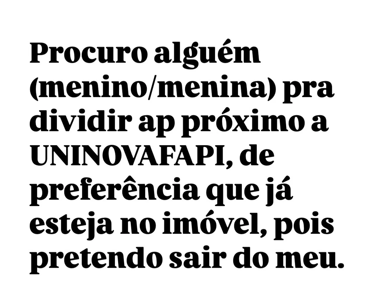 Procuro alguém pra dividir ap