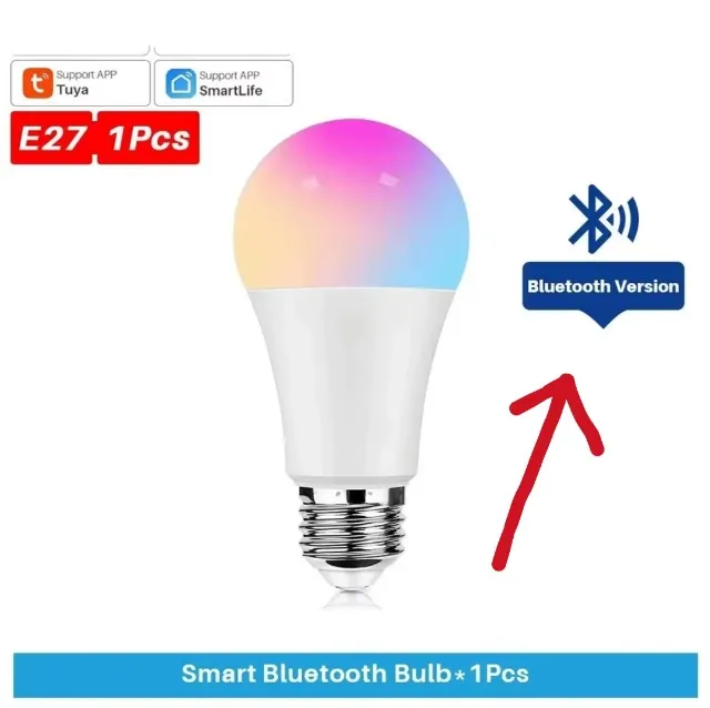 (NOVA) Lâmpada RGB inteligente Bluetooth (não é wi-fi)