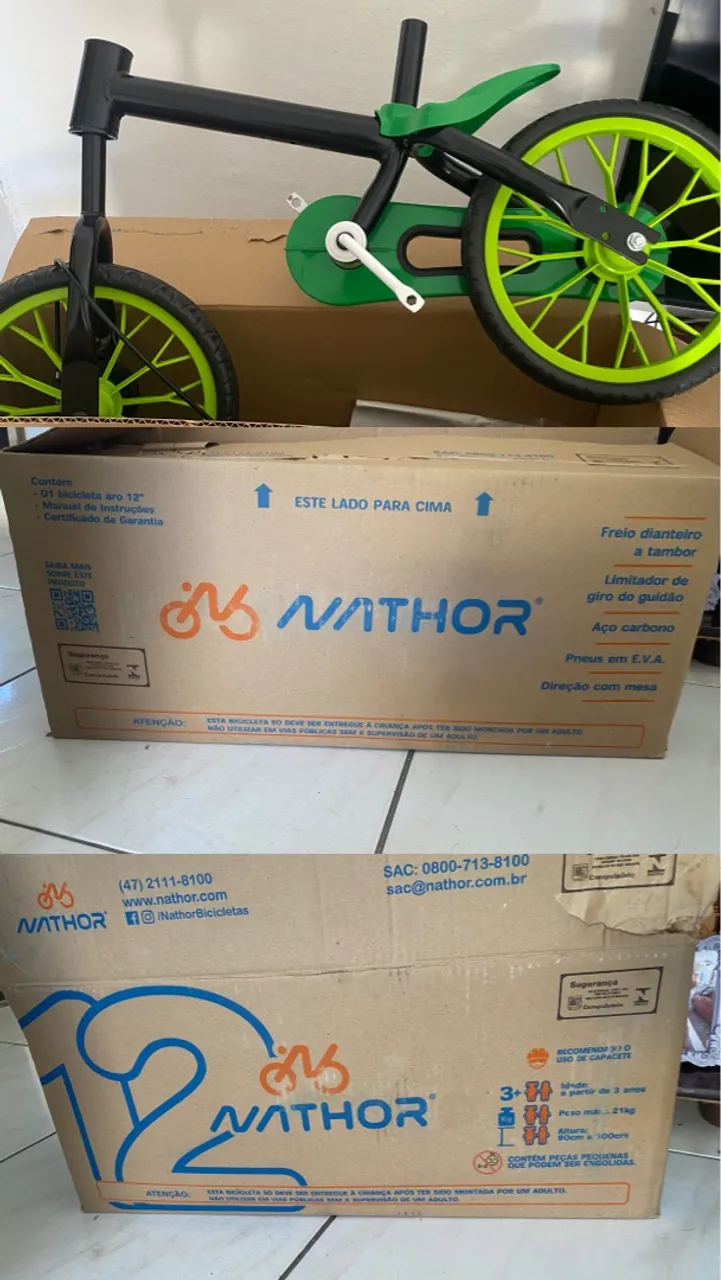 Bicicleta Infantil Aro 12 Nathor