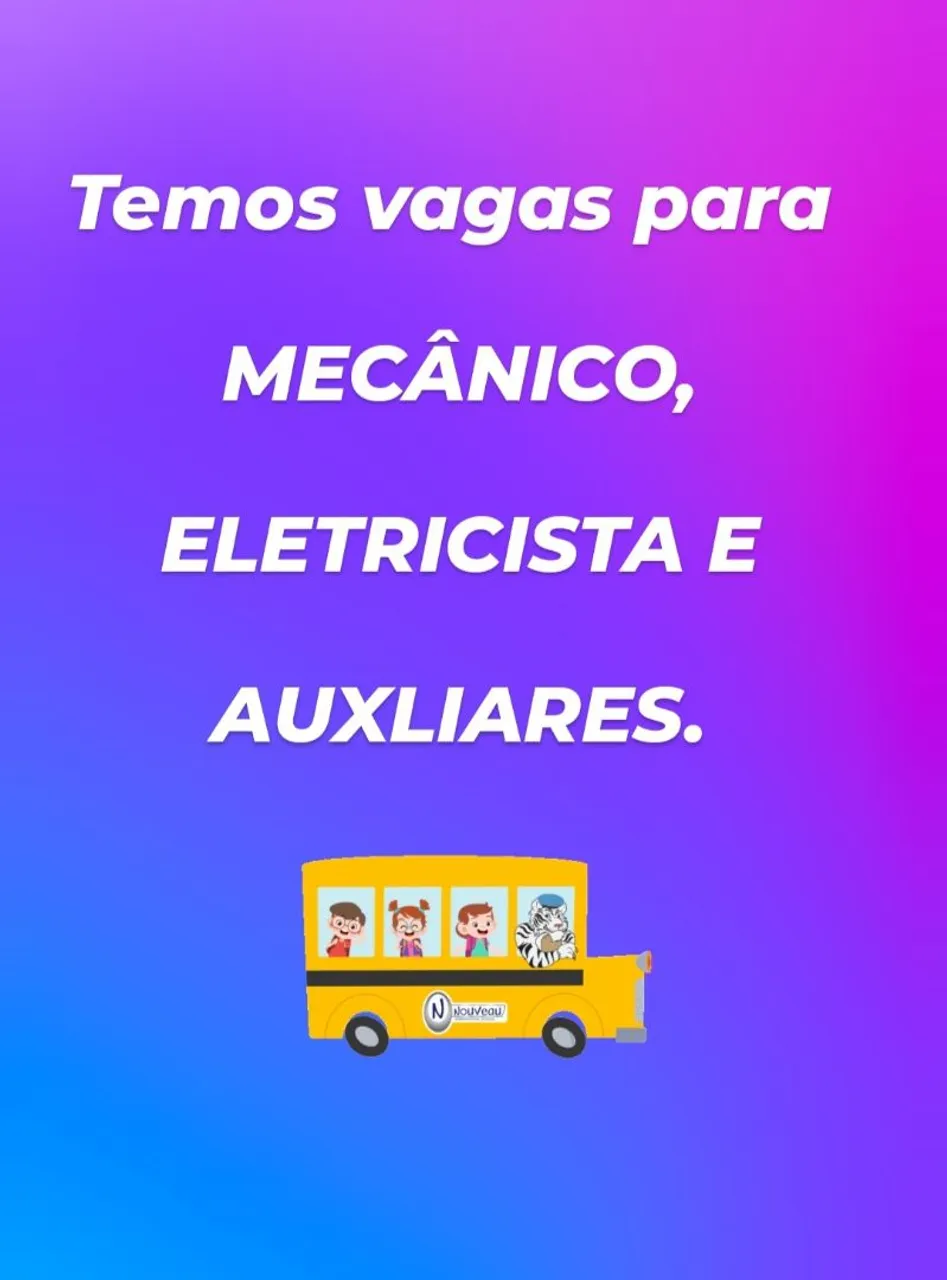 Vagas para MECÂNICO e ELETRICISTA
