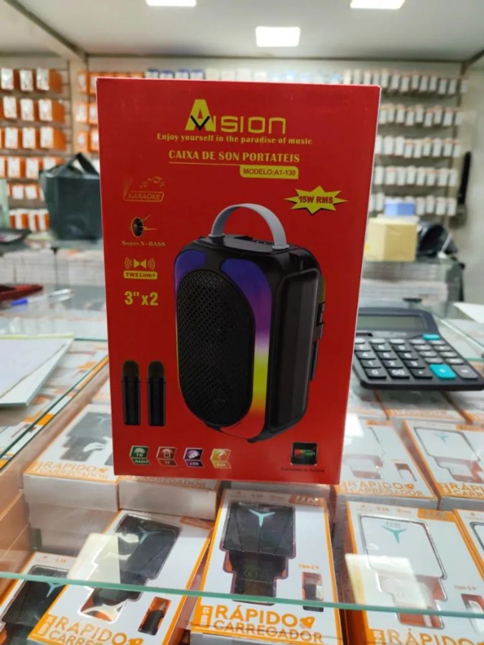 Caixa de som Aision 15W Modelo:A1-130    (Honestidade e Qualidade JK Eletrônicos  )