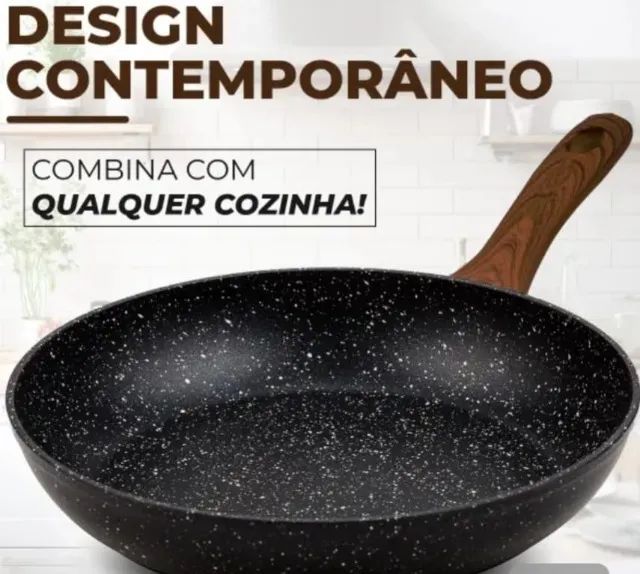 Panela Frigideira De Indução E Fogão A Gás Antiaderente De Cerâmica Reforçada Linha Premiu - Foto 4