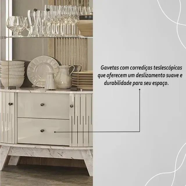 Cristaleira Calacata/Off White pronta entrega - Foto 2