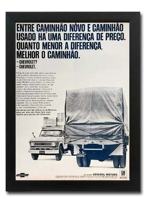 Caminhão Chevrolet C60, D60 - Quadro decorativo com propaganda original de revista - Foto 3