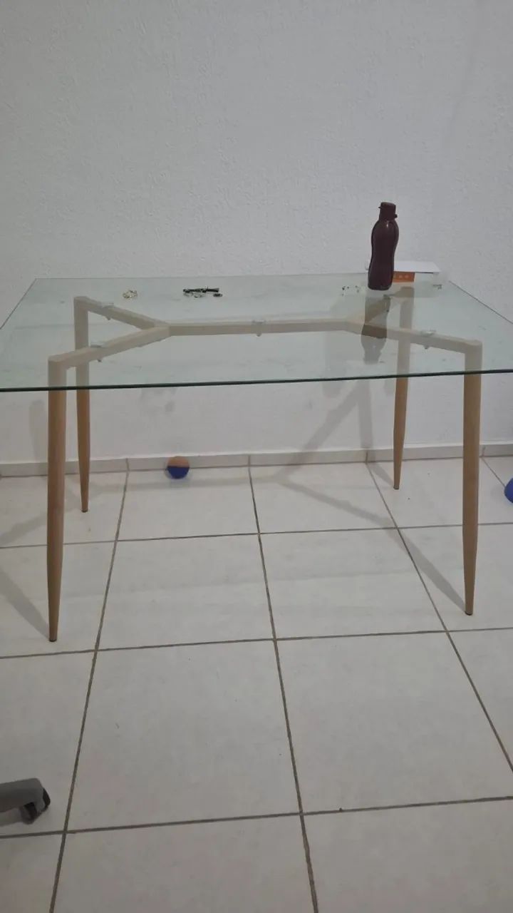 Mesa de jantar em vidro retangular65569085324289120