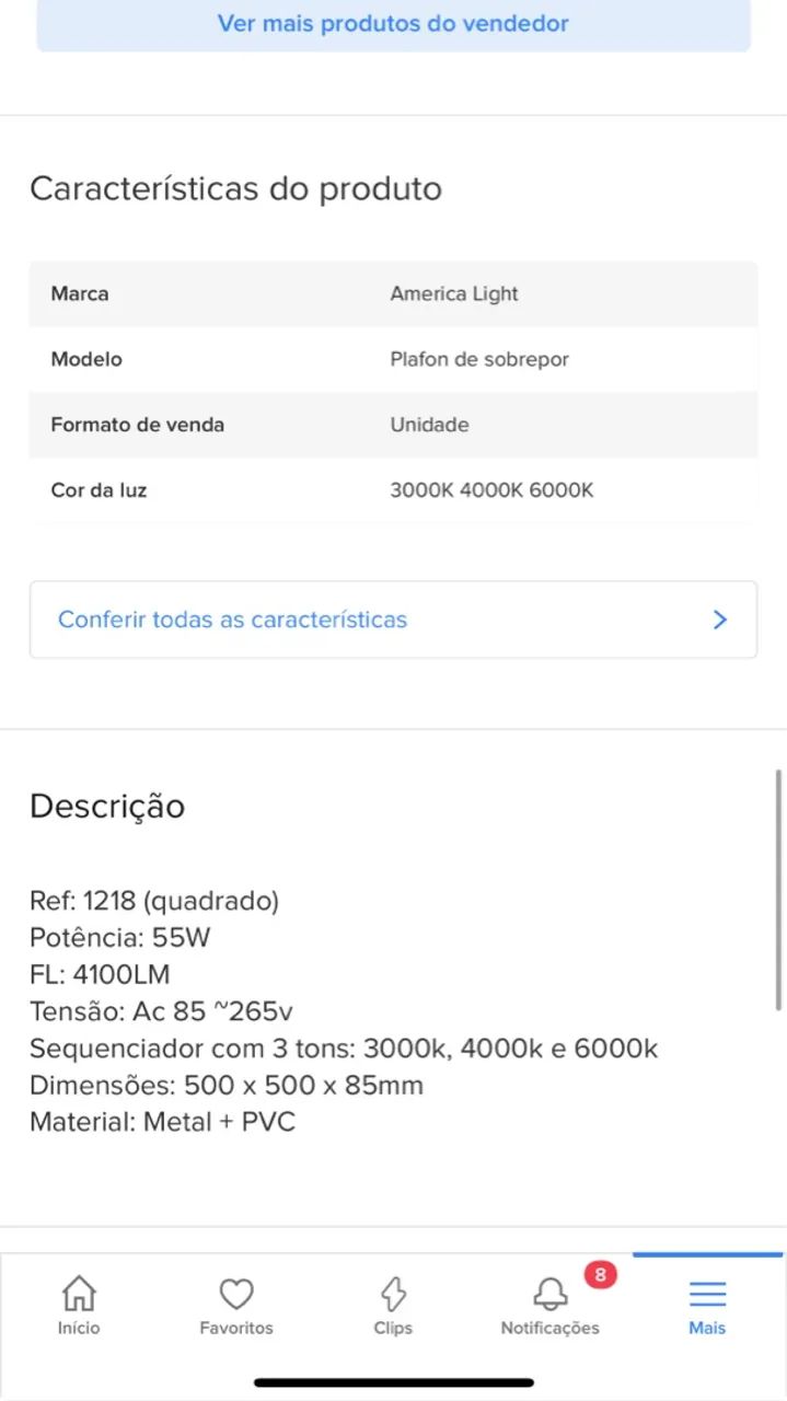 Plafon Quadrado Pvc Com Detalhe Em Madeira 55w 50cm - Foto 2