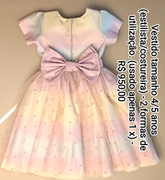 Vestido de festa de luxo tamanho 5 anos