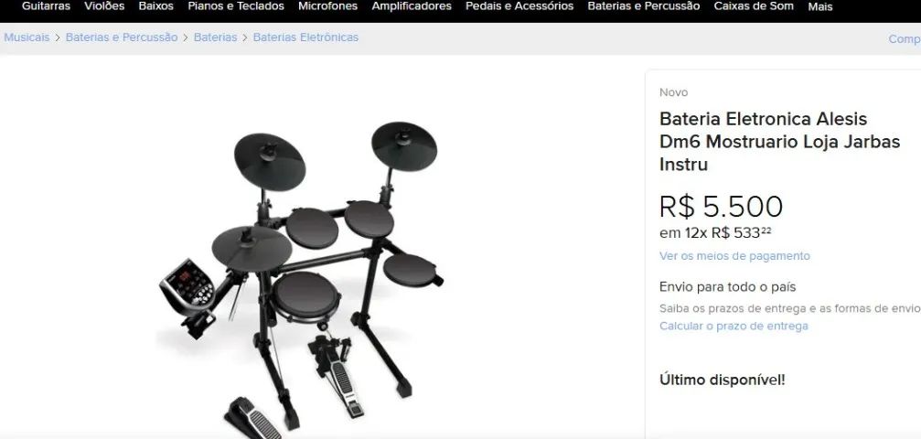 Bateria Eletrônica Alesis Semi-nova - aceito cartão e trocas  - Foto 4