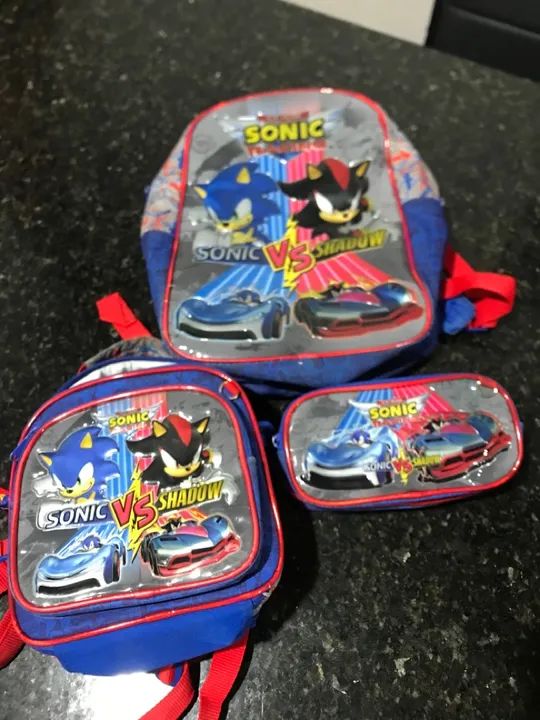 Kit Mochila Sonic vs Shadow