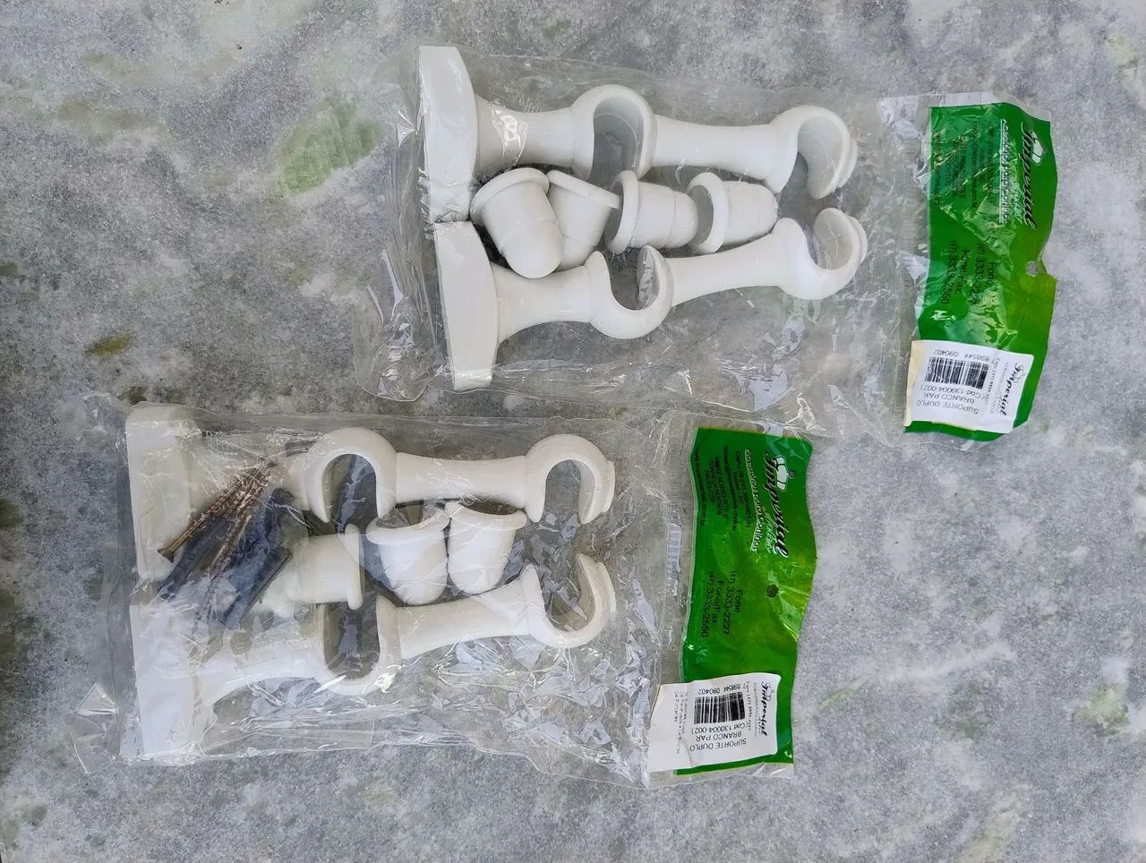 Suporte Duplo para Cortina Branco - Imperge