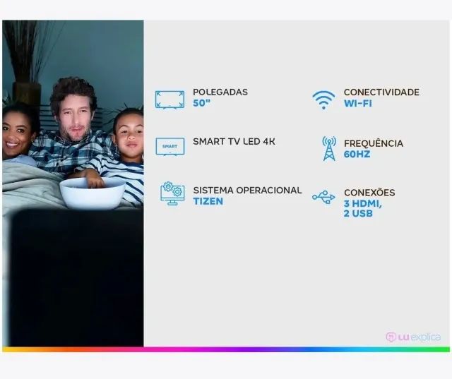 Smart TV Samsung 50 polegadas com resolução 4K - Foto 4