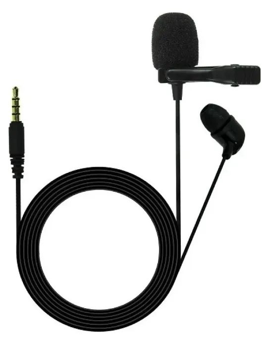 Microfone Lapela Com Fone Ouvido Jbl CSLM20 Original c/ Cabo 2m Celular Cor Preto