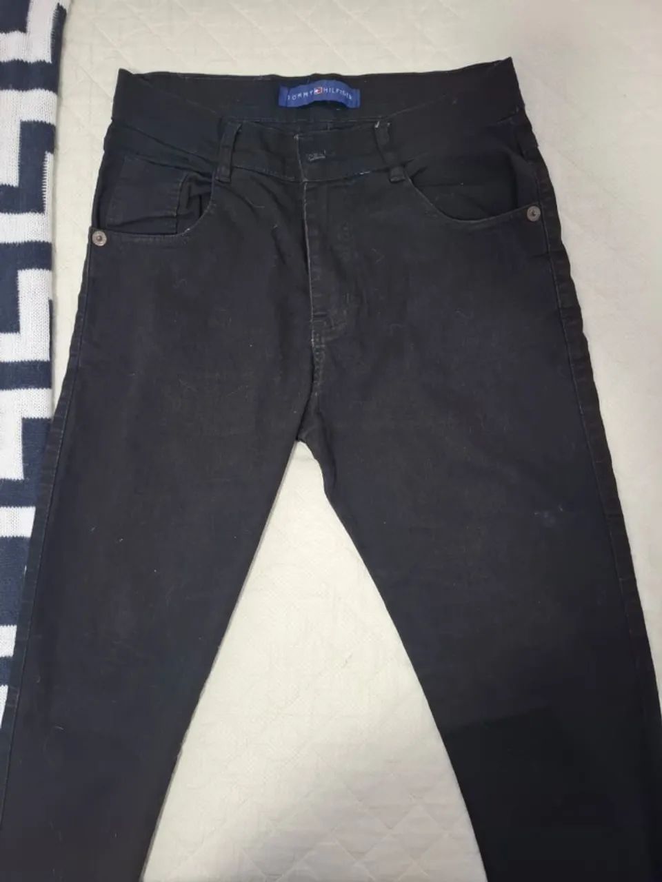 Calça jeans preta masculina 