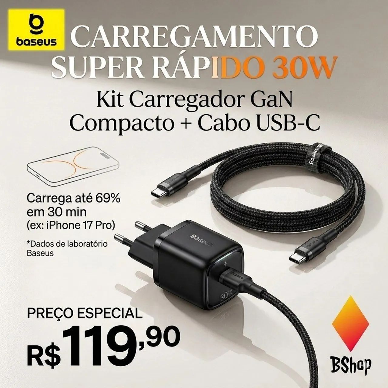 Carregador Baseus 30w 