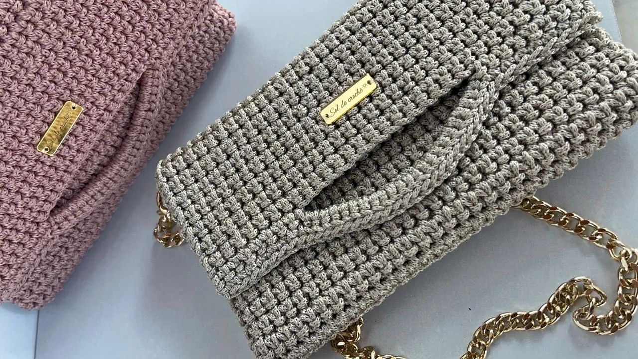 Bolsa Clutch, carteira em Crochê 
