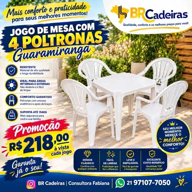 Mesa com poltronas Guaramiranga 