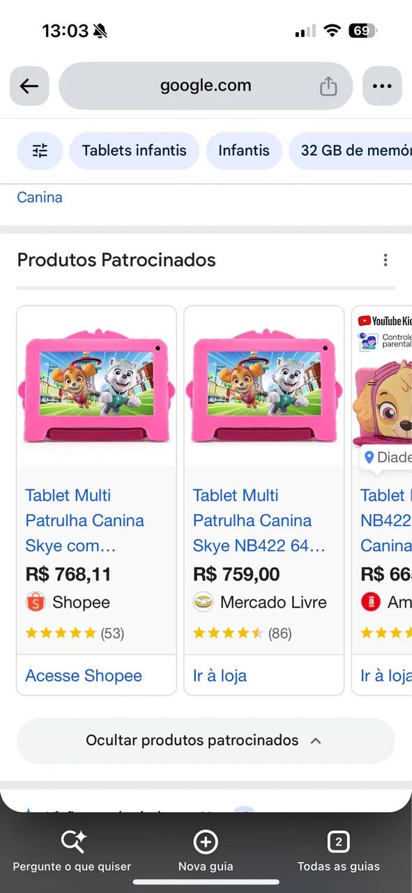 Tablet Patrulha Canina