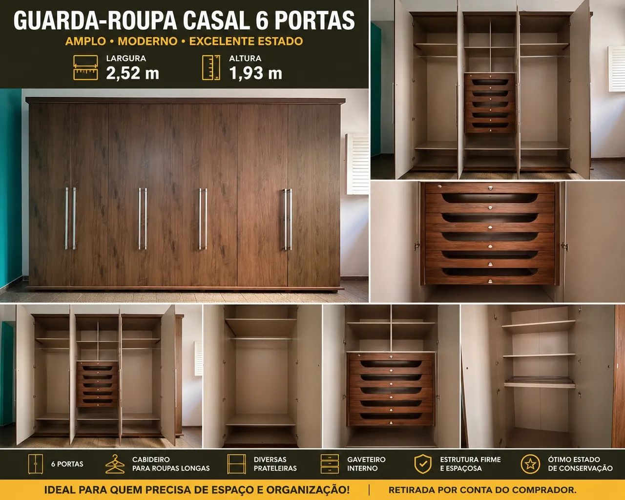 Guarda roupa 6 portas 