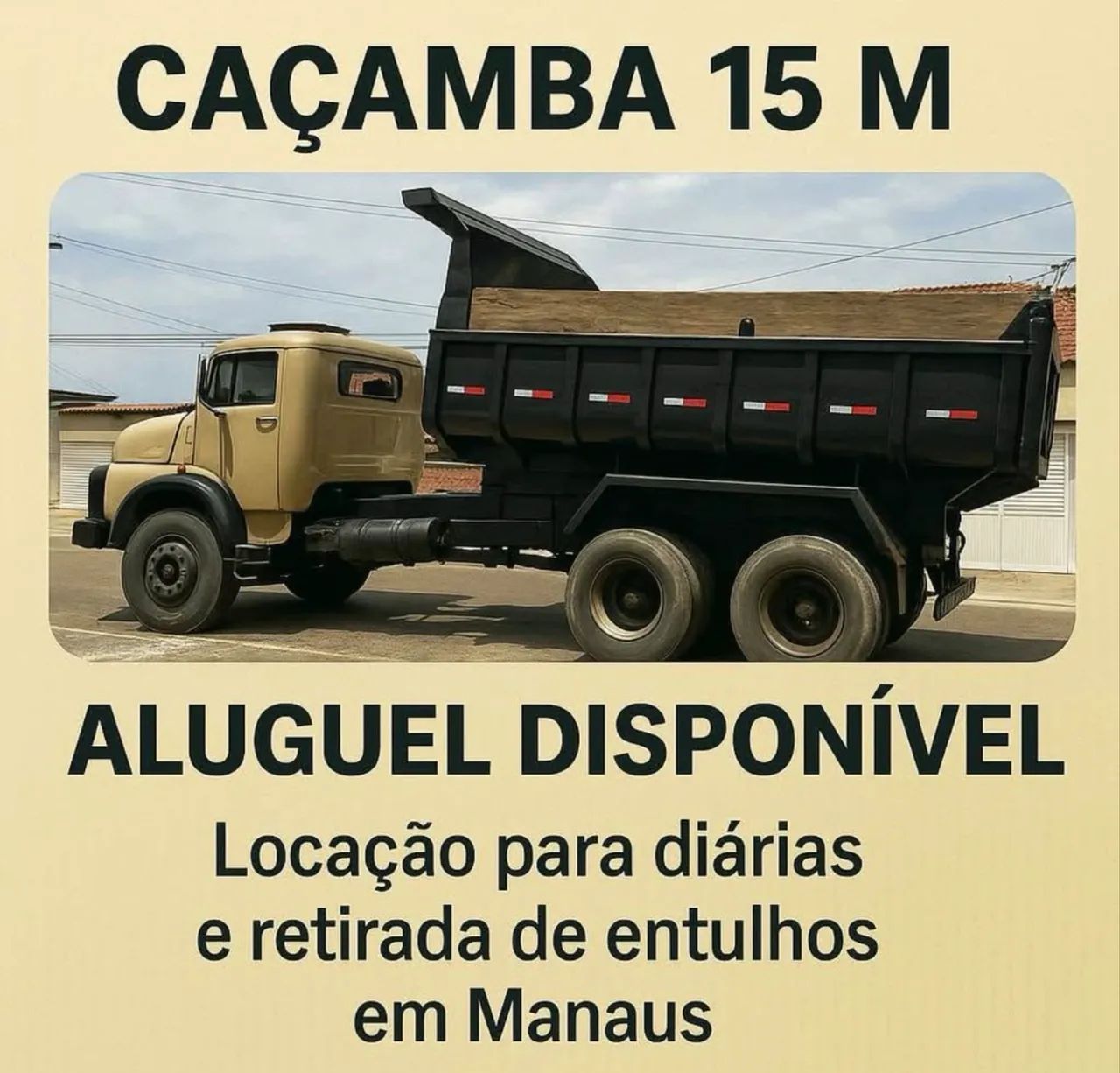 Caçamba 15m3 aluguel disponível 