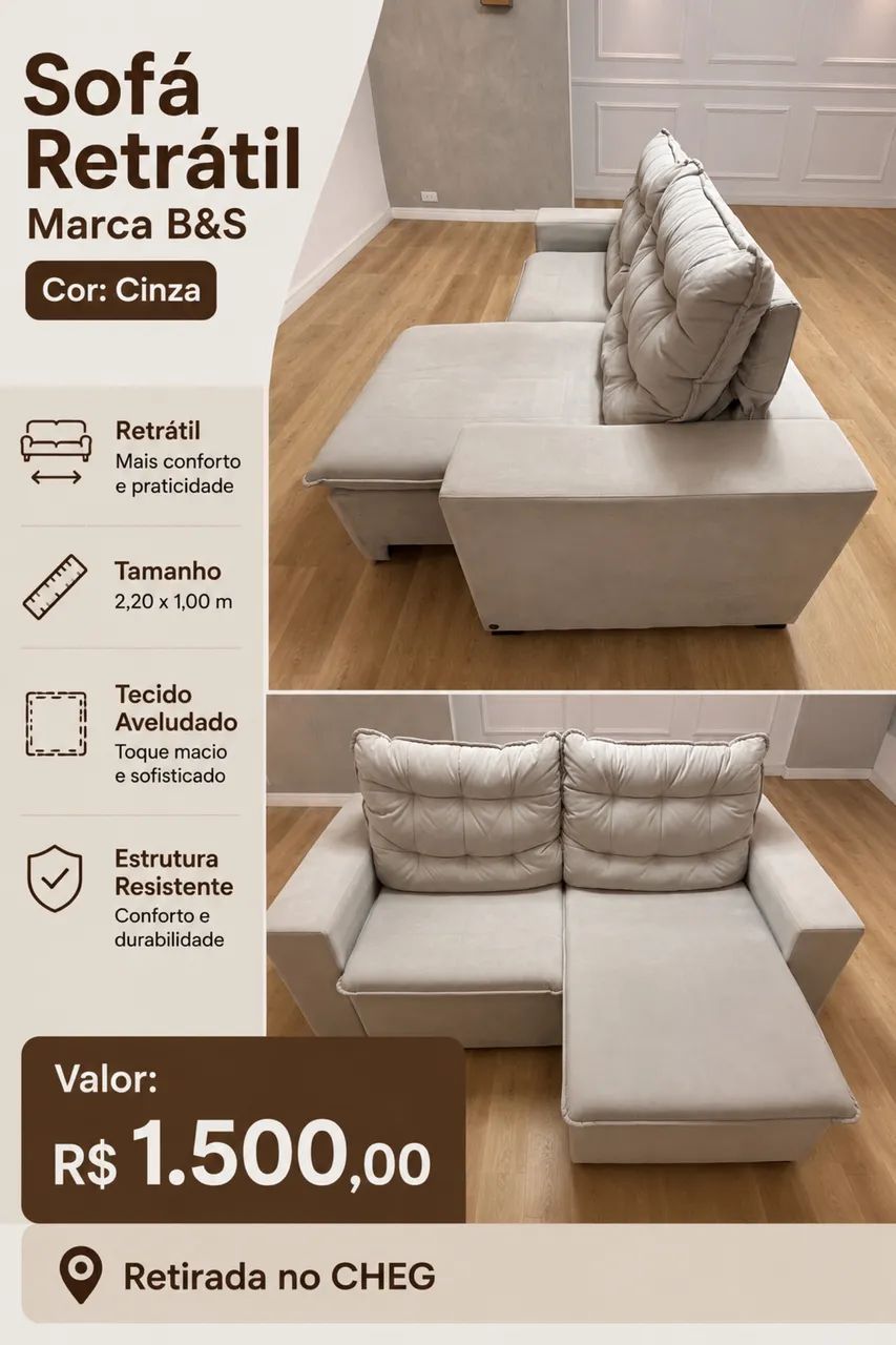 Sofa retrátil B&S