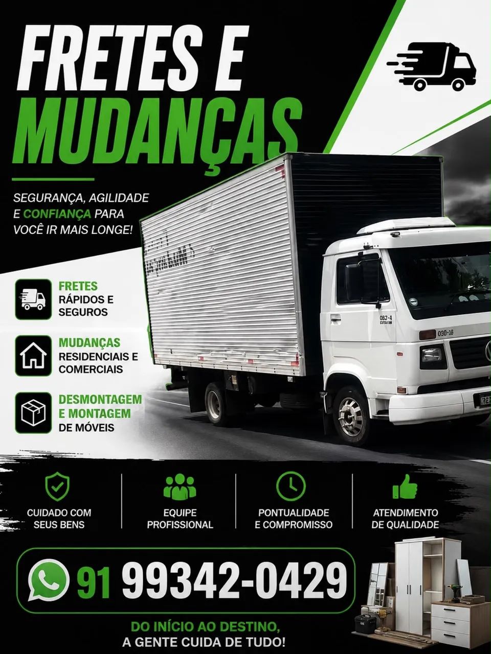 Frete urgente disponível caminhão baú 