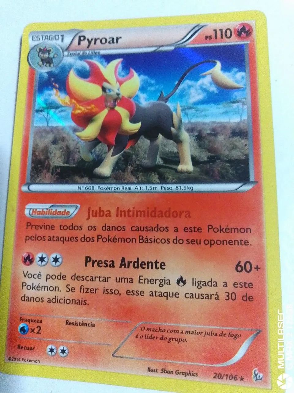Carta pokémon original bem conservada Pyroar 