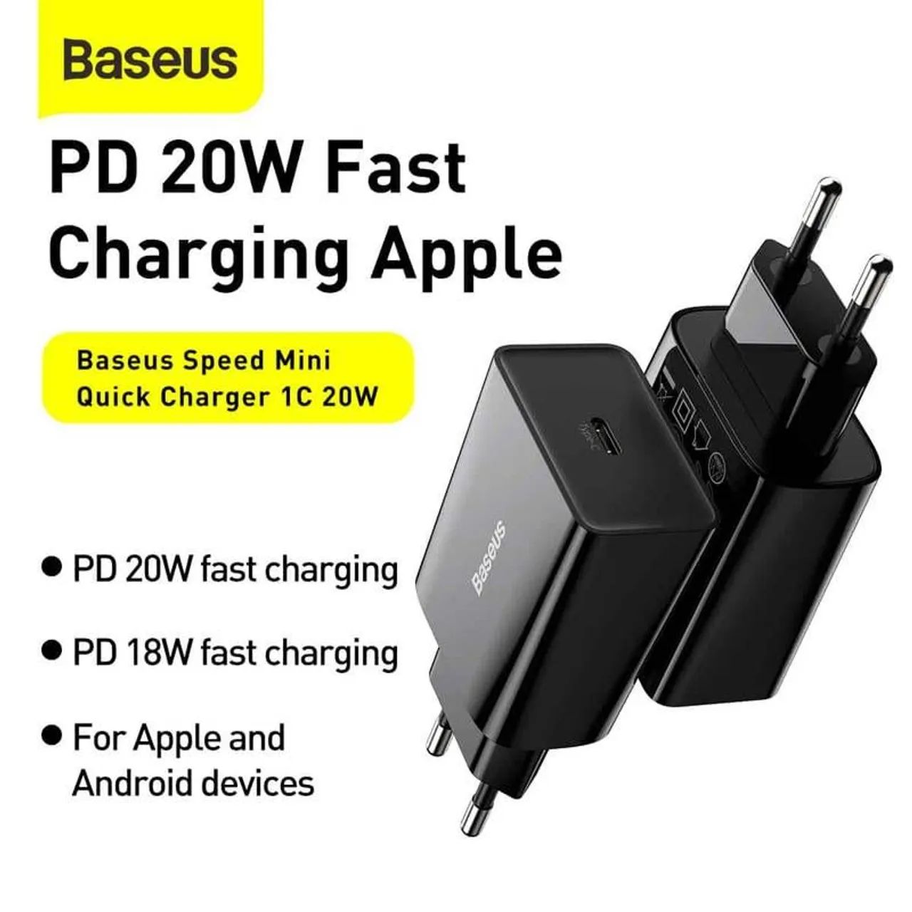 Carregador Baseus 20W pra IPhone Lacrado 