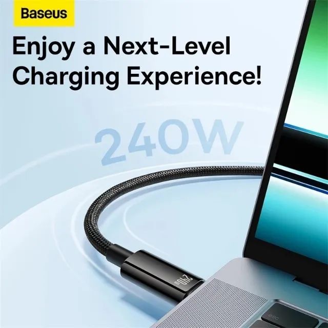 Baseus 240W USB-C Tipo Cabo Para iPhone 15 PD3.1 Samsung S23 Macbook PC 1M - Foto 5