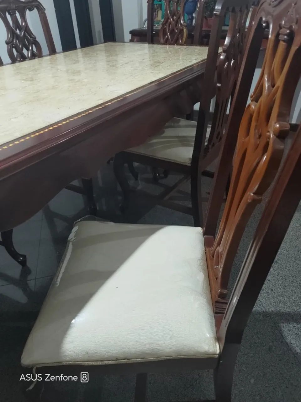 Mesa de madeira rustico com pedra de marmore - Foto 3