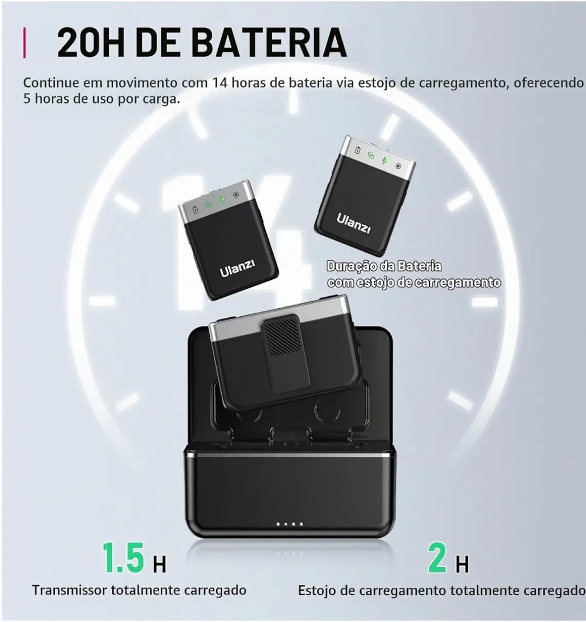 Microfone Ulanzi AM18 de Lapela sem fio - Foto 4