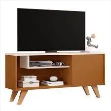 Rack Bancada Heitor com 1 Porta e Nicho Nature Off White