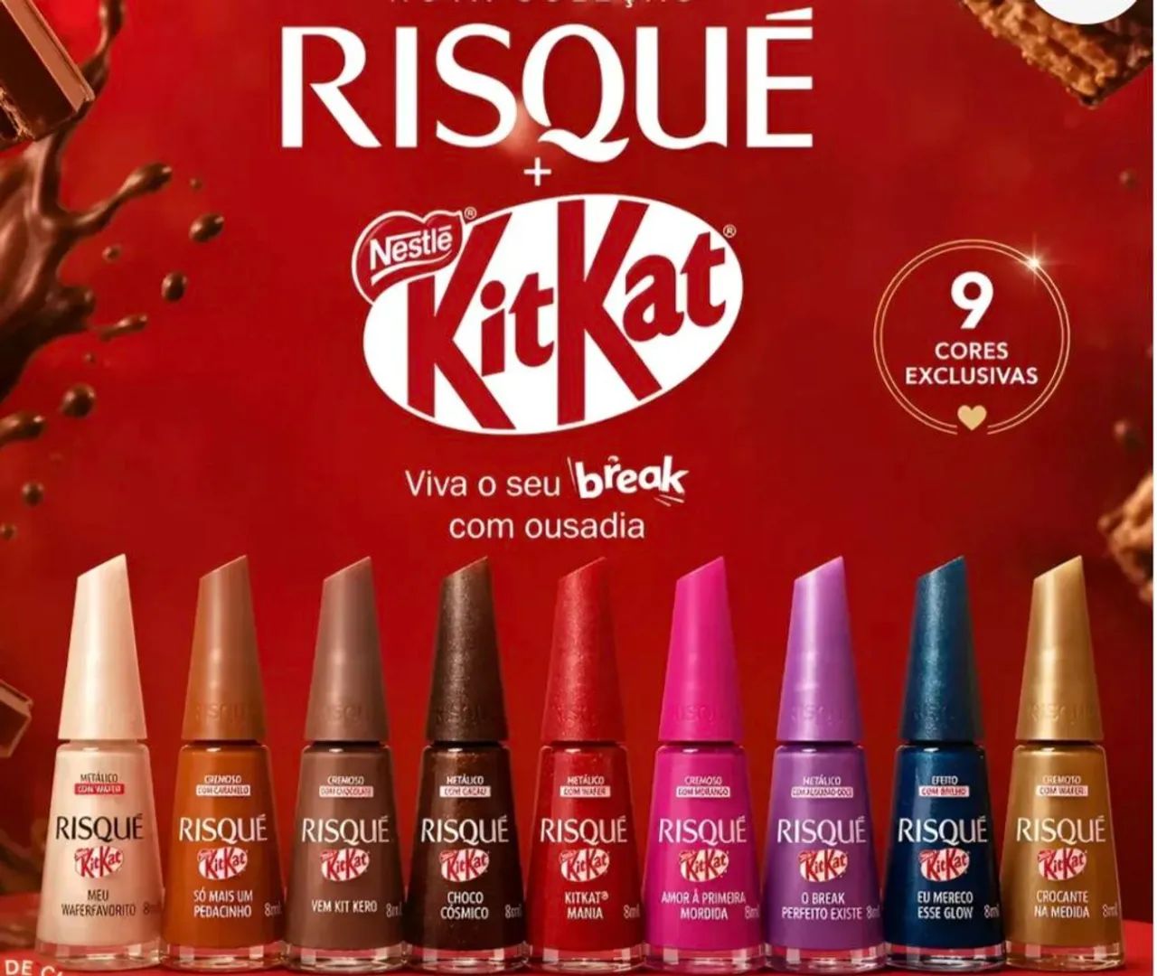 Esmaltes Risque  linha kitkat
