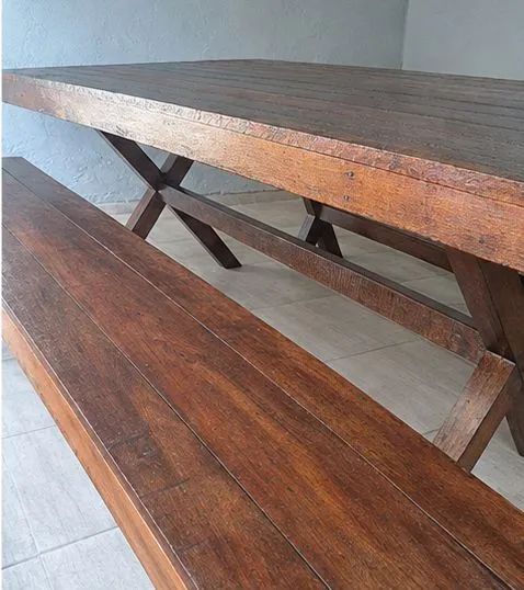 Mesa de madeira vintage - Foto 3
