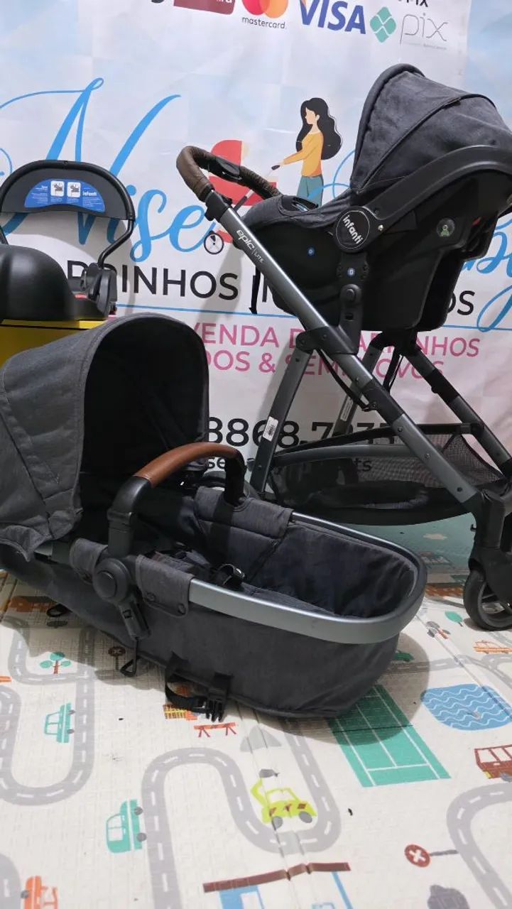 Carrinho e Bebê Conforto com base  - Foto 2