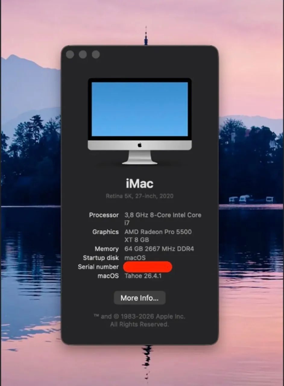 iMac 2020 5k 27 Core i7-10700K | 64GB Ram | 512GB SSD | Radeon